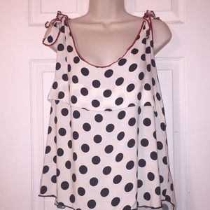 Polka Dot Tie Up Blouse